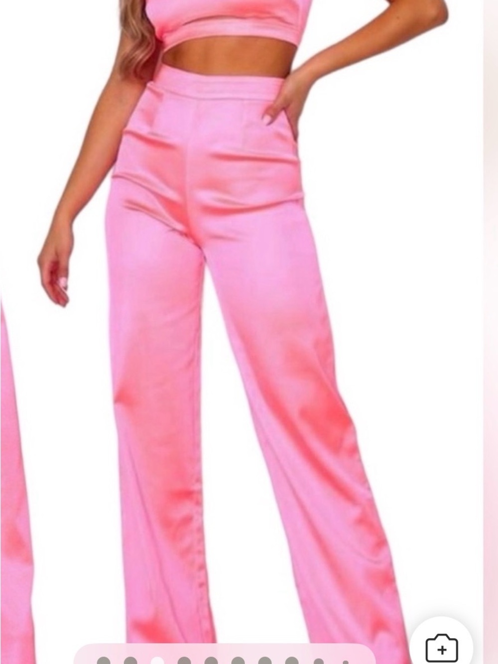 White Fox Boutique Neon PINK Wide Leg Pants Set
